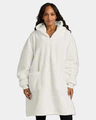 Custom plush poncho Port Authority fleece pullover - Marshmallow