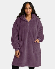 Custom plush poncho Port Authority fleece pullover - Deep Purple Mist