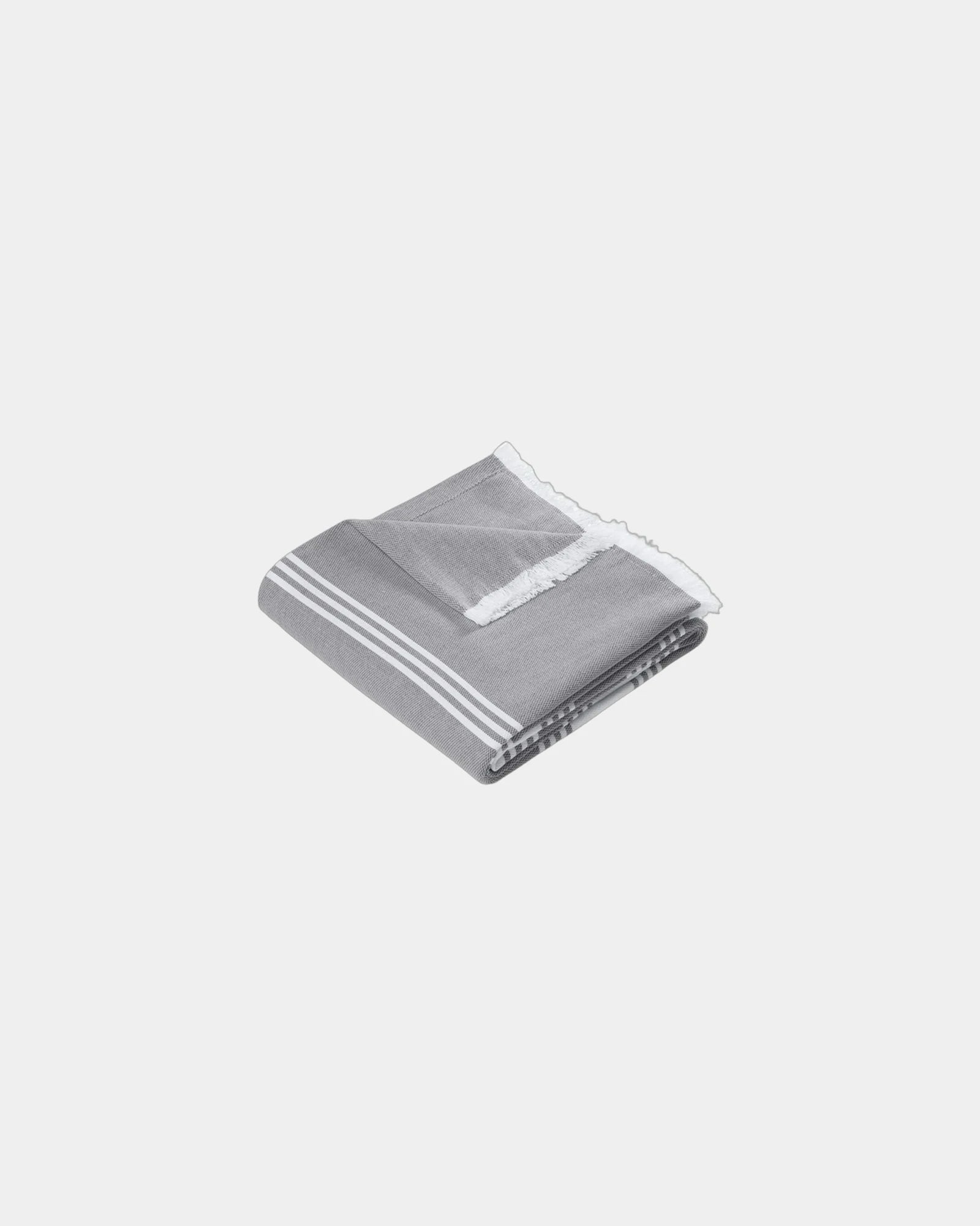 Custom cotton beach throw Port Authority 70" x 38.5" - Sterling Grey/ White
