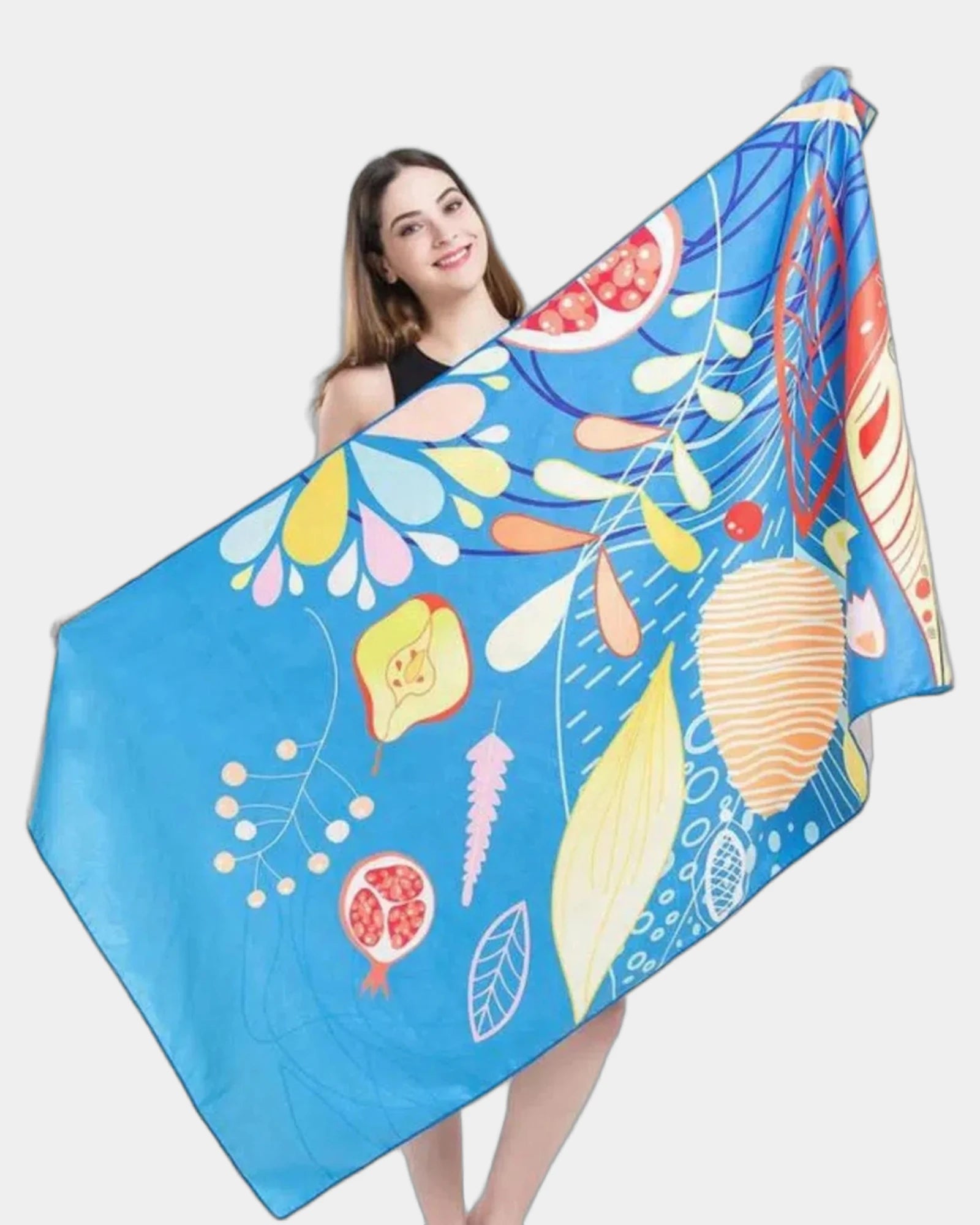 Custom sublimated 25" x 50" microfiber beach towel - Multi Color