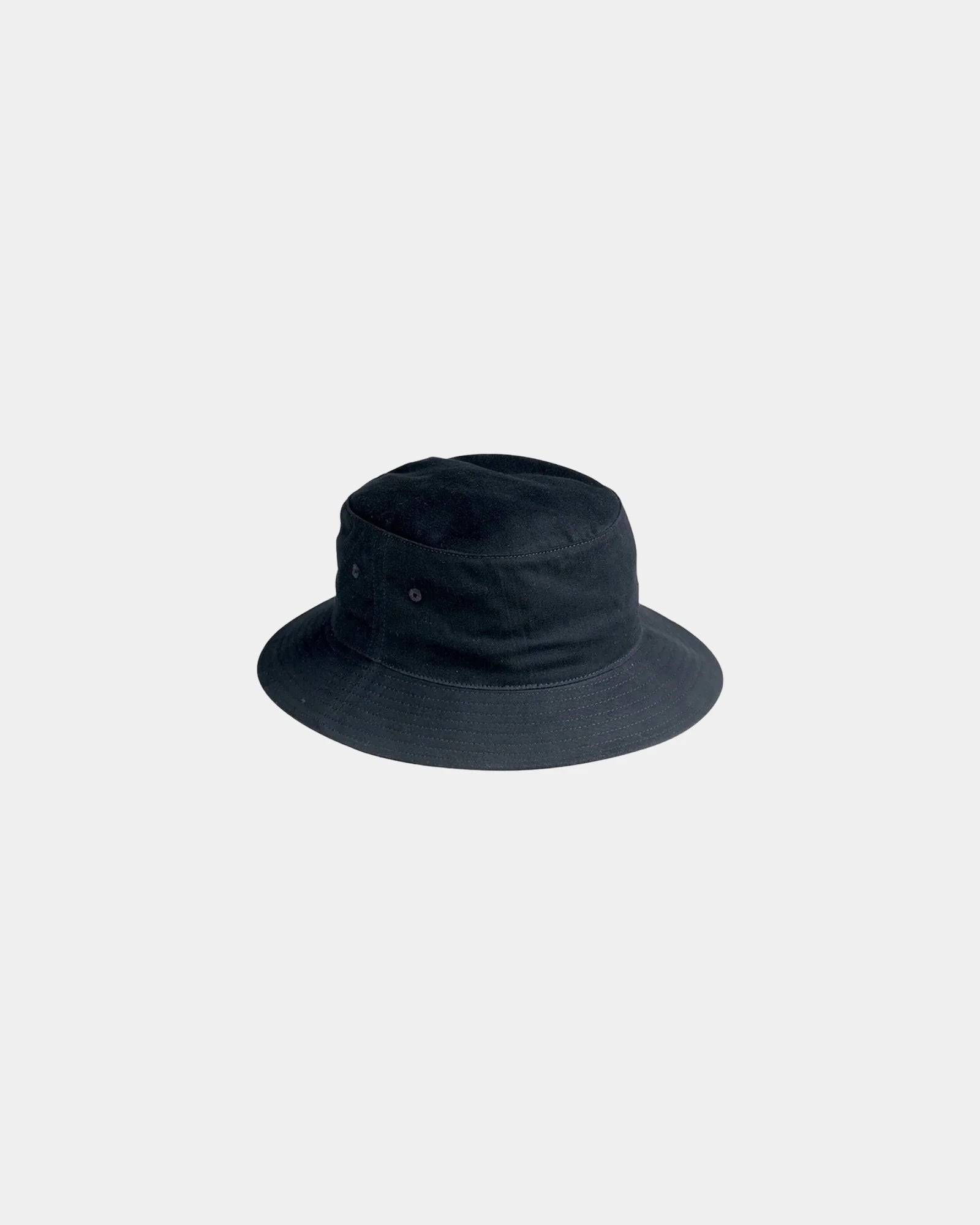 Custom cotton twill crusher bucket hat with eyelets - Black