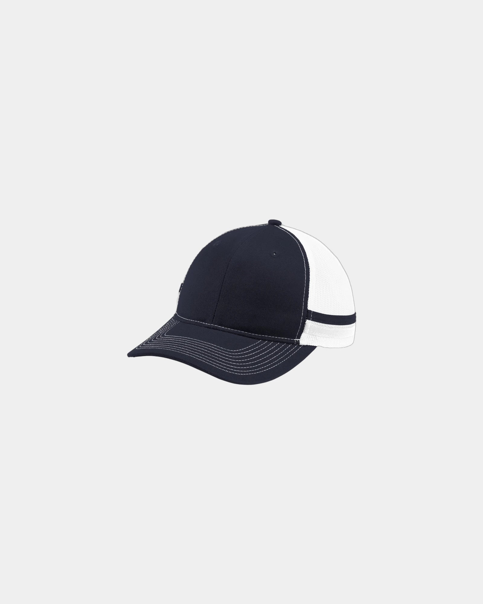 Custom cotton twill Port Authority snapback trucker cap - Rich Navy/ Rich Navy/ White