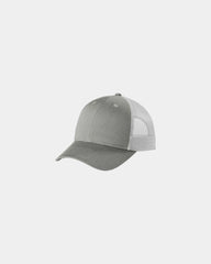 Custom low-profile Port Authority snapback trucker cap - Heather Grey/ White