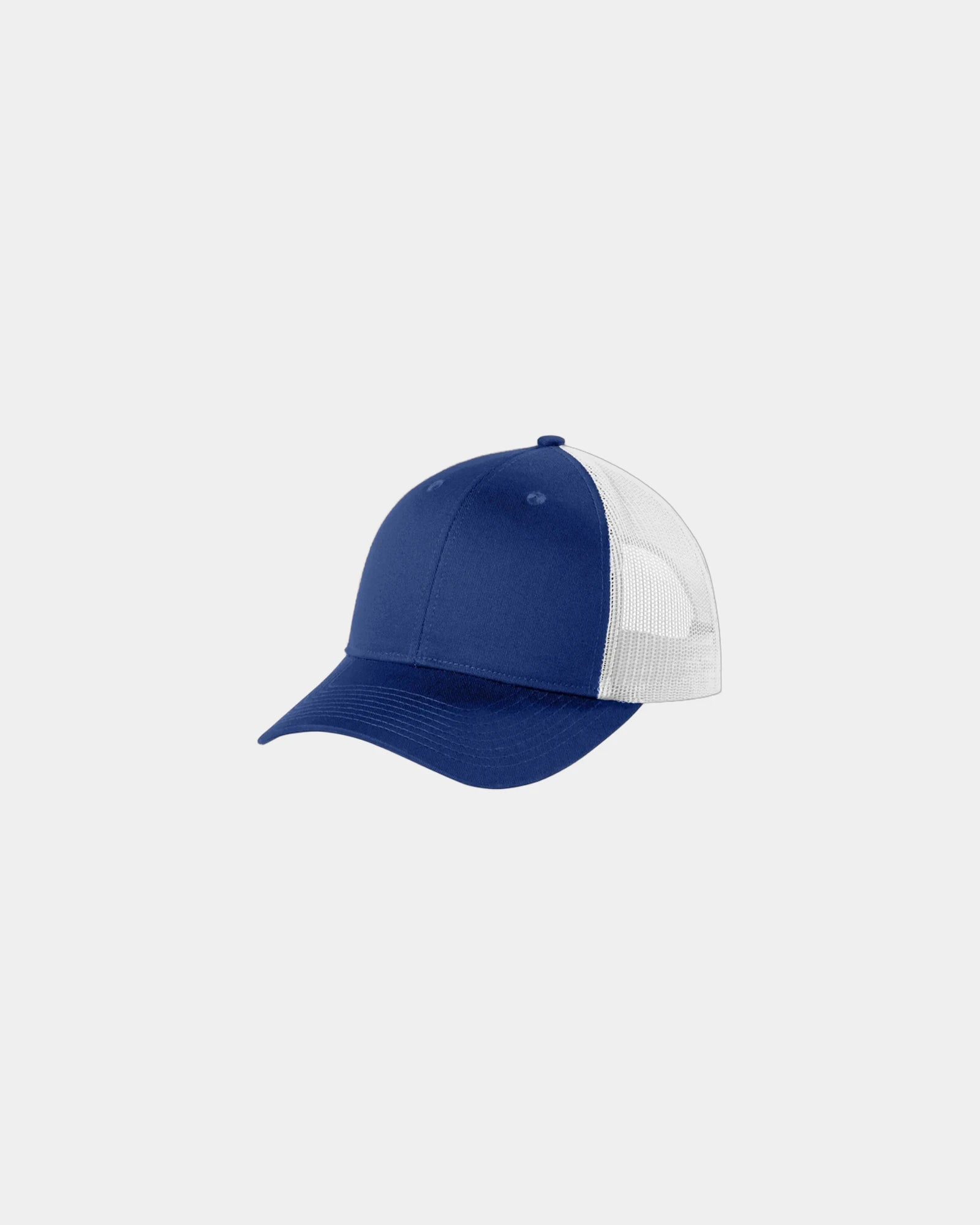 Custom low-profile Port Authority snapback trucker cap - Patriot Blue/ White