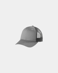 Custom low-profile Port Authority snapback trucker cap - Heather Grey/ Grey Steel