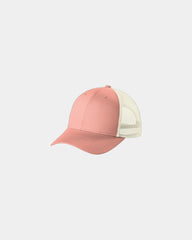 Custom low-profile Port Authority snapback trucker cap - Soft Coral/ Ecru