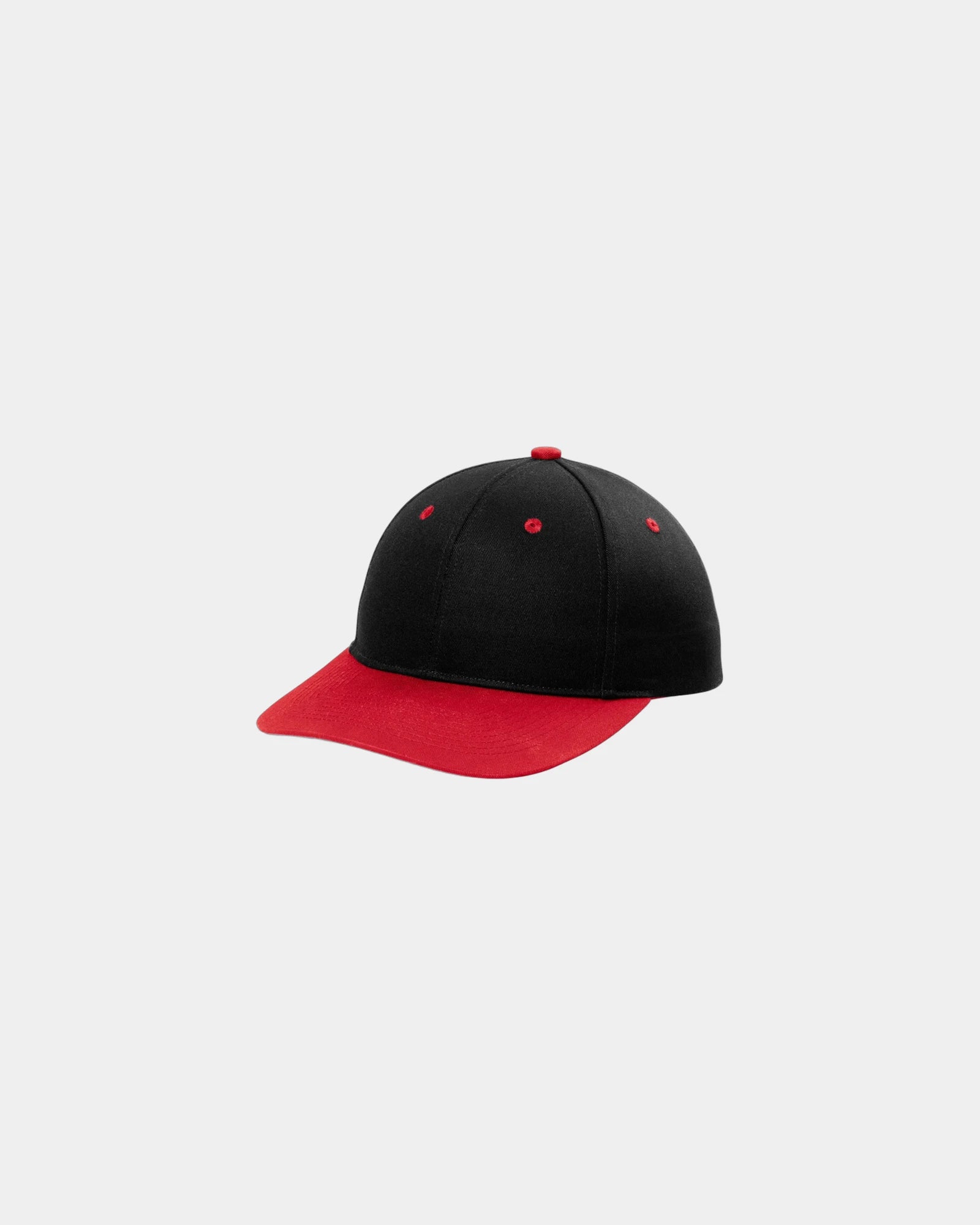 Custom cotton twill Port Authority snapback cap - Black/ True Red