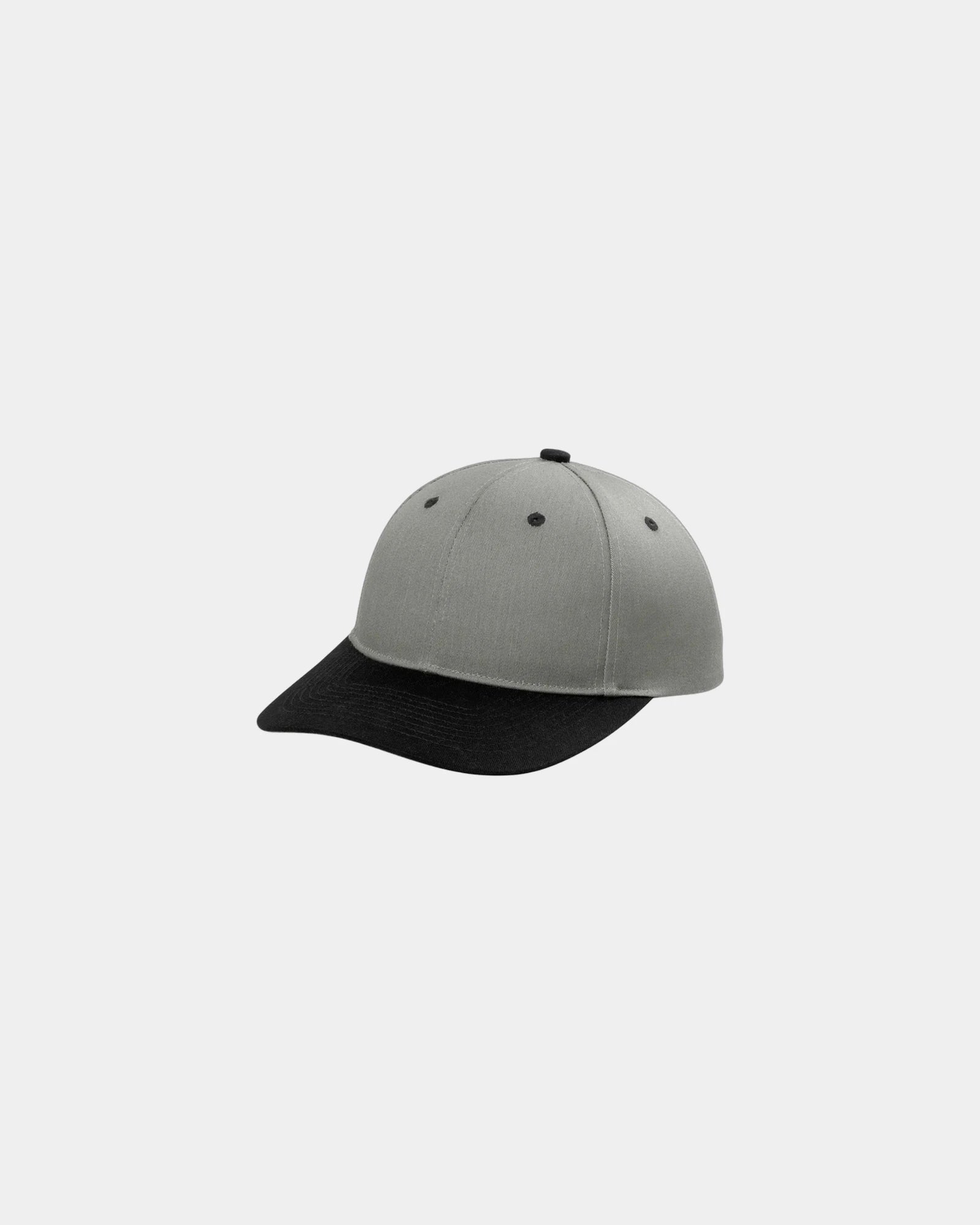 Custom cotton twill Port Authority snapback cap - Heather Grey/ Black