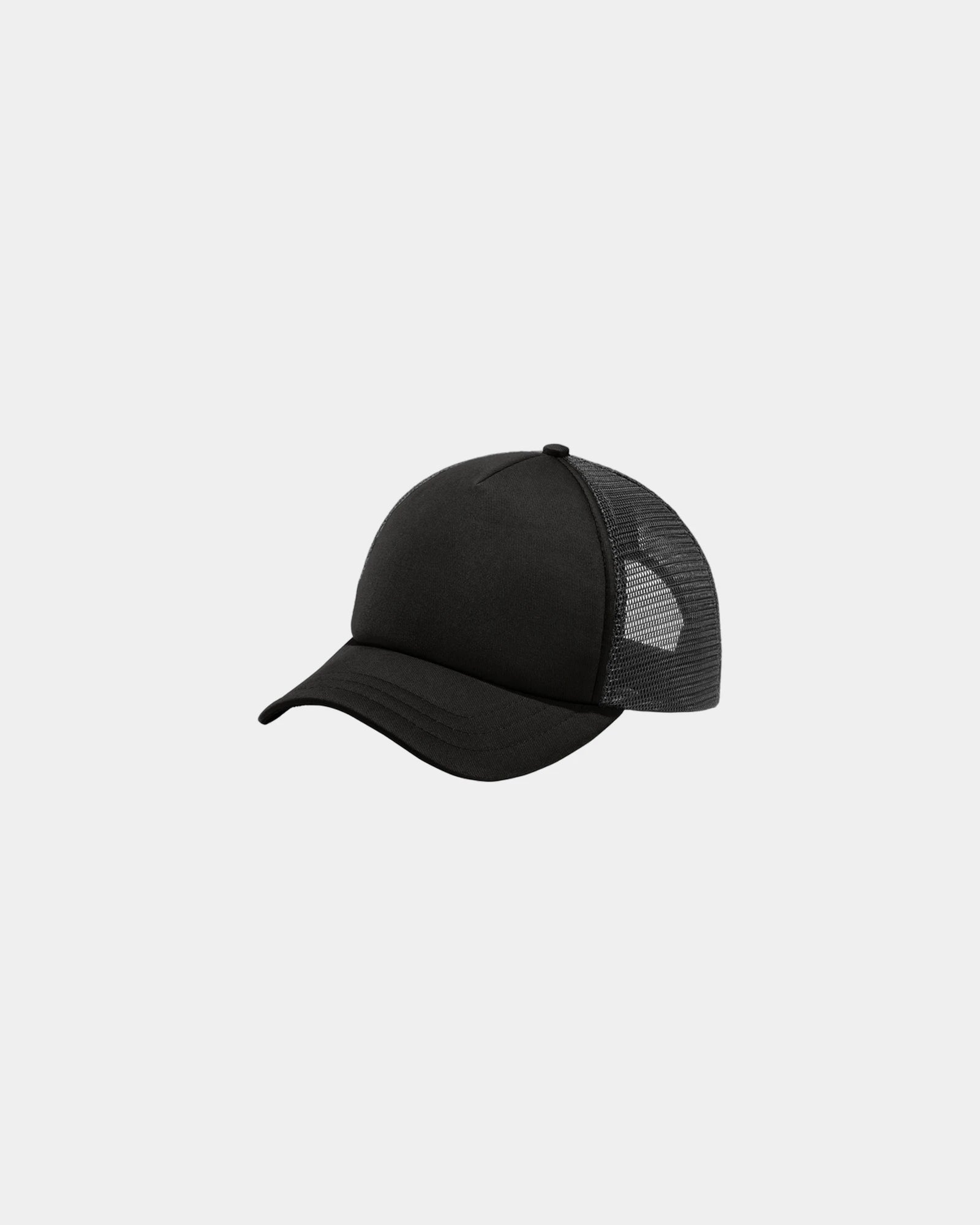 Custom twill foam Port Authority 5-Panel Trucker Cap - Black/ Black