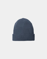 Custom chunky knit beanie Port Authority wide cuff - Dress Blue Navy Heather