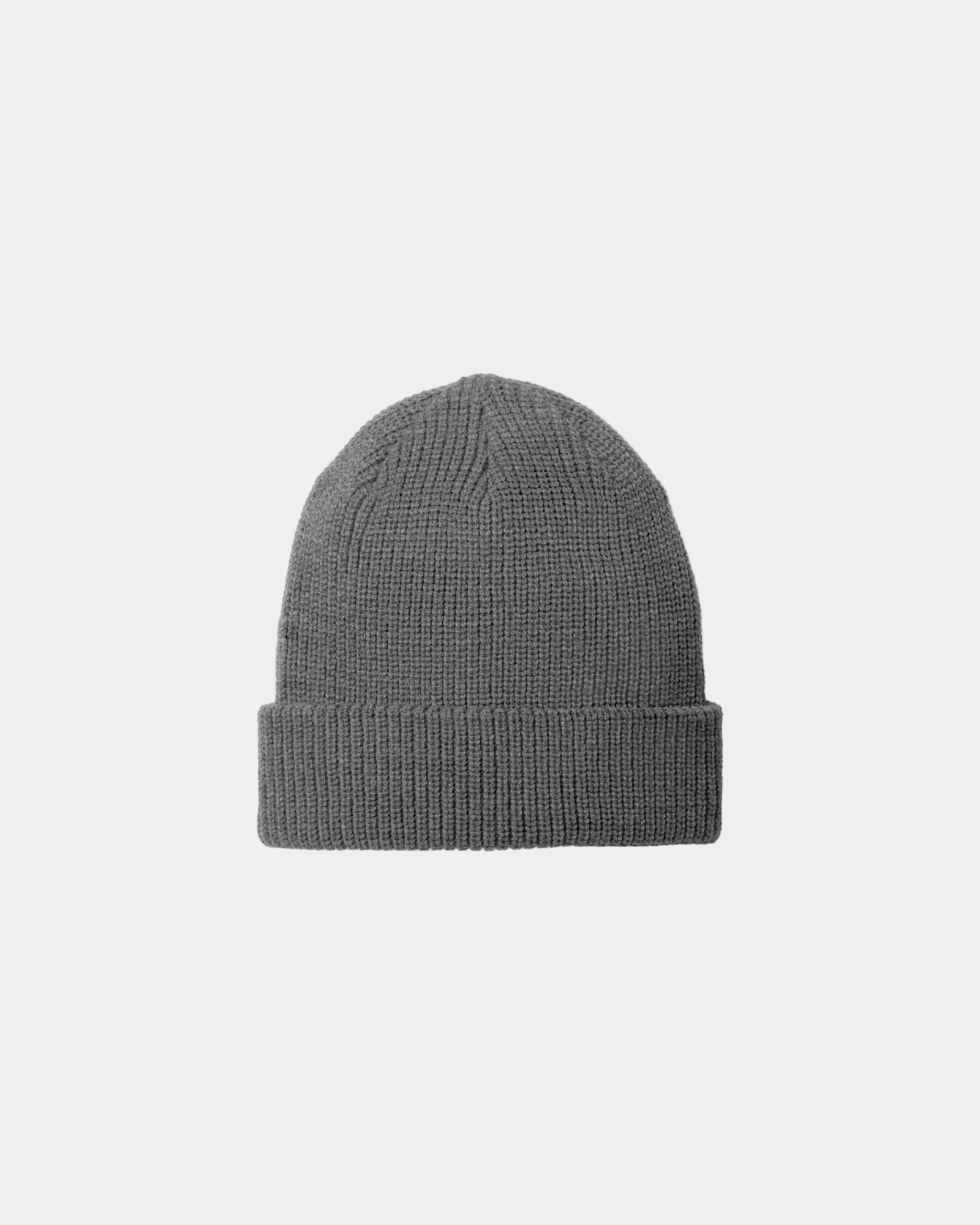Custom chunky knit beanie Port Authority wide cuff - Grey Smoke Heather