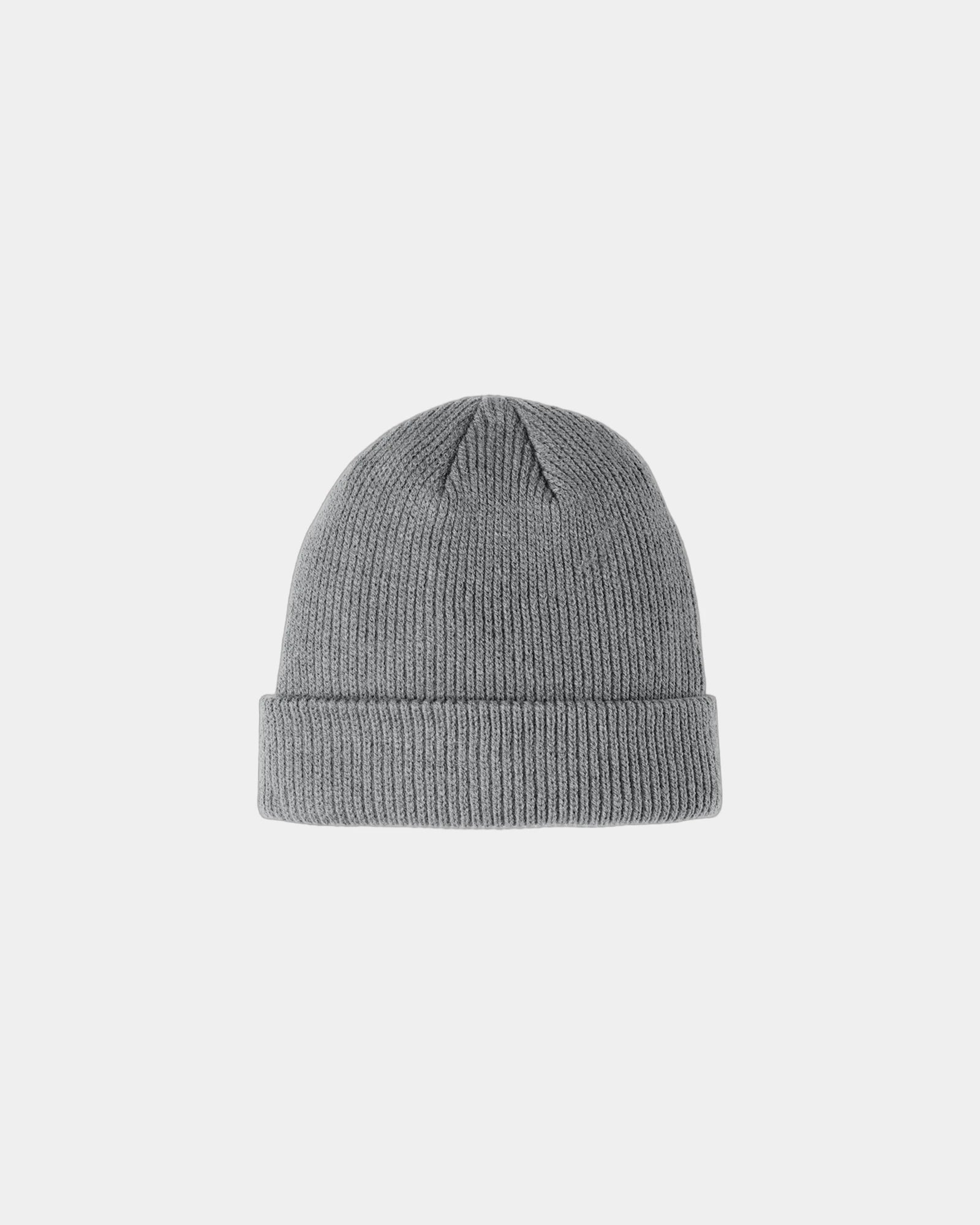 Custom acrylic Port Authority cuffed beanie hat - Gusty Grey