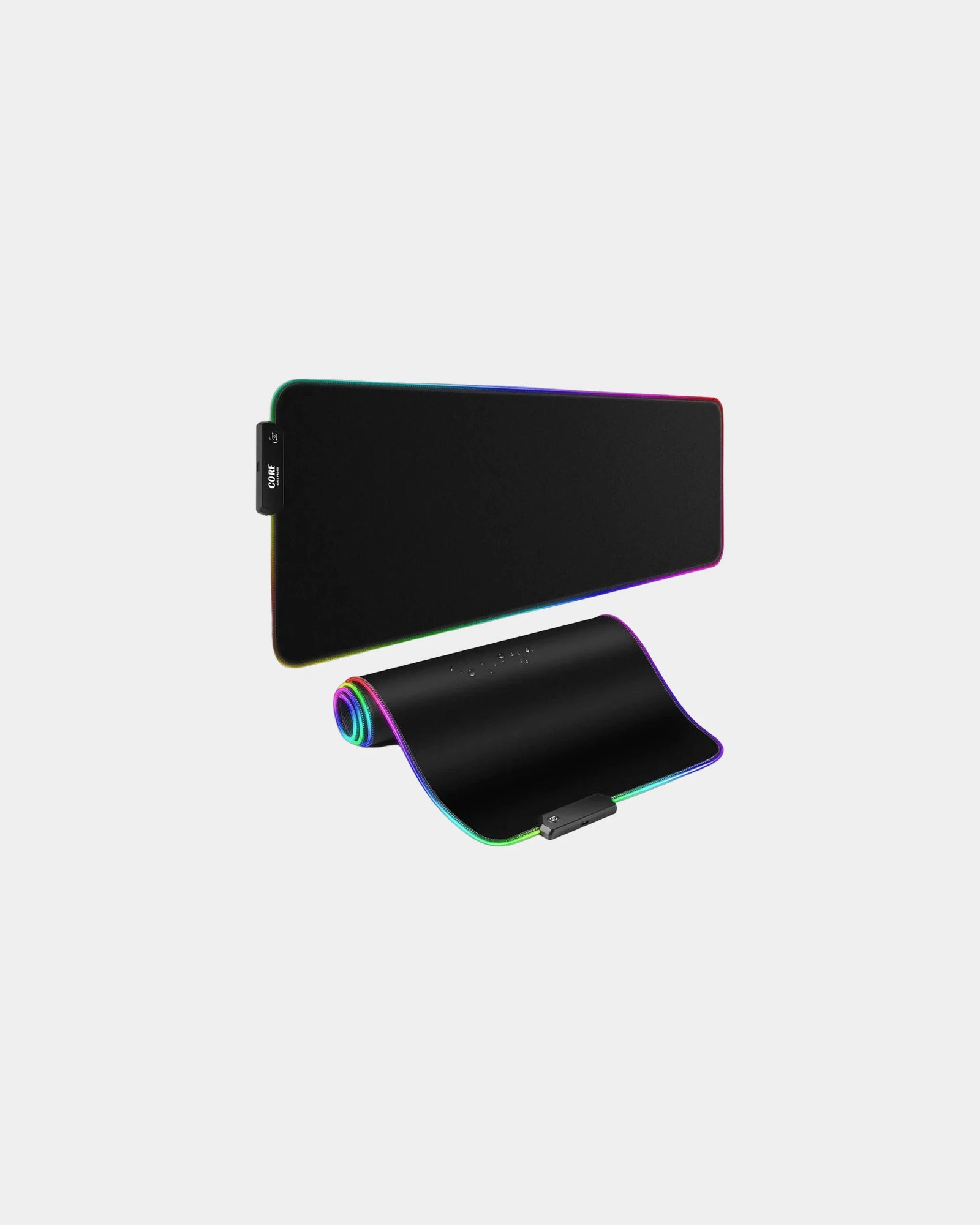 Custom RGB extra-large gaming mouse pad with LED lighting - Black