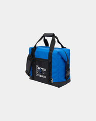 Custom waterproof 24-can cooler with shoulder strap - Blue