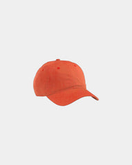Custom organic cotton twill unstructured baseball hat - Poppy Orange