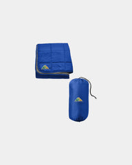 Custom packable polyester blanket with drawstring pouch - True Royal
