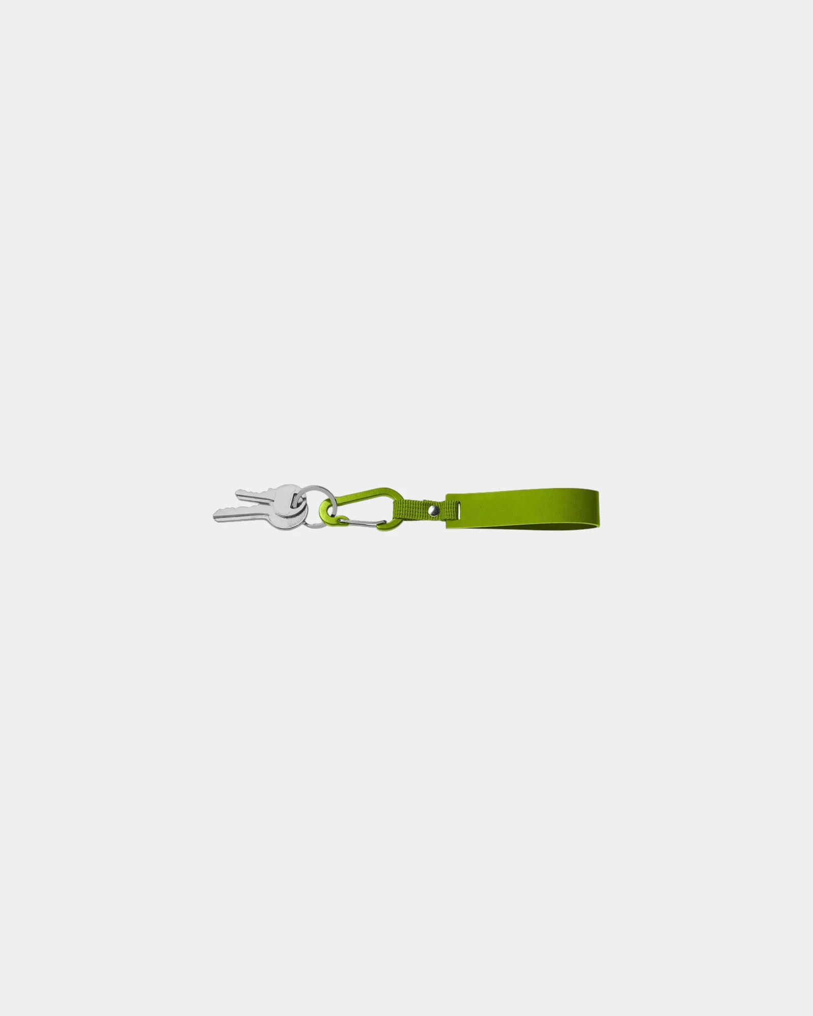 Custom PU loop keychain with aluminum carabiner - Acid Green