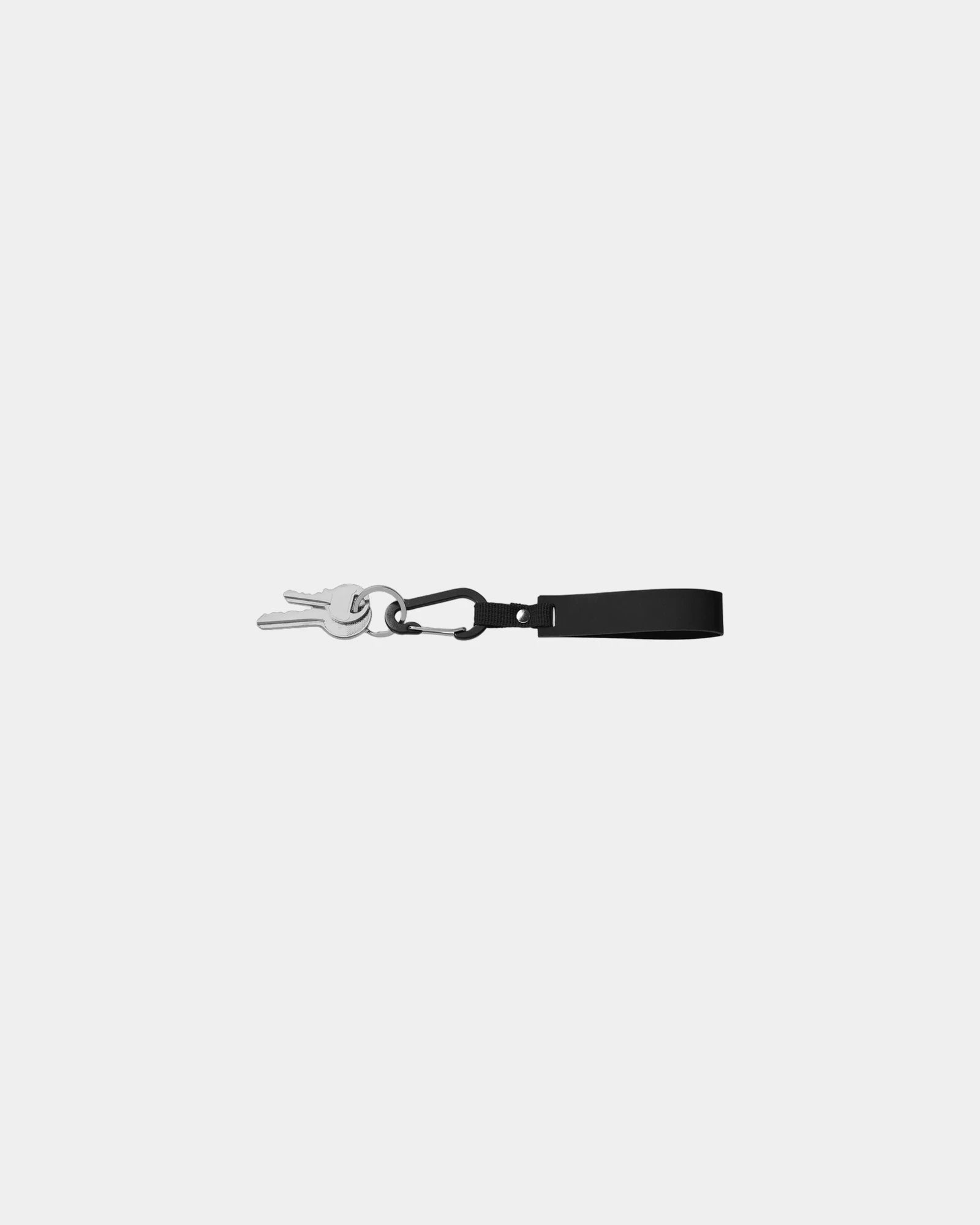 Custom PU loop keychain with aluminum carabiner - Black