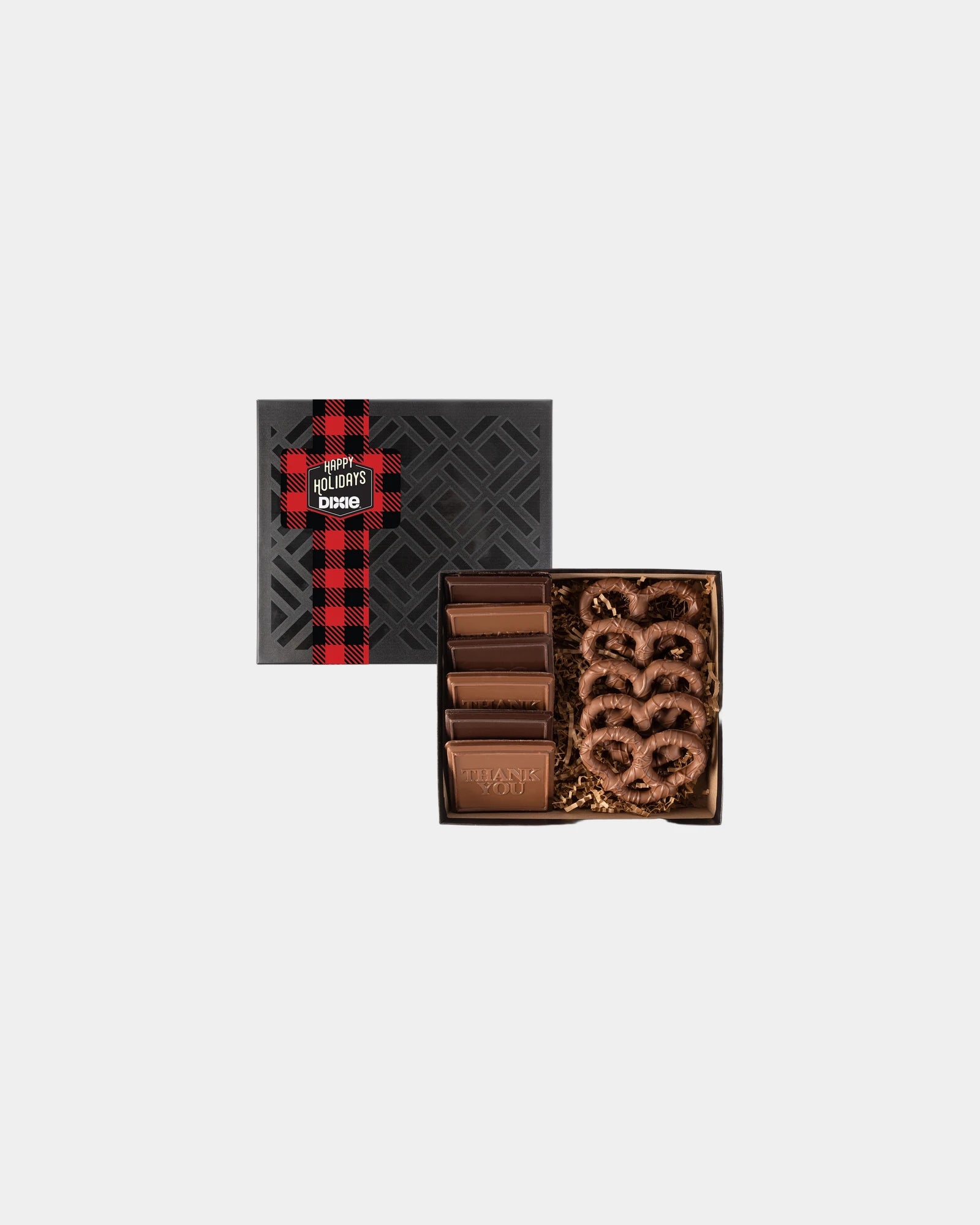 Custom cookie and pretzel gift set with full-color box - Black