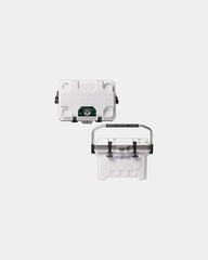 Custom 24-quart hard cooler with 35-can capacity - White