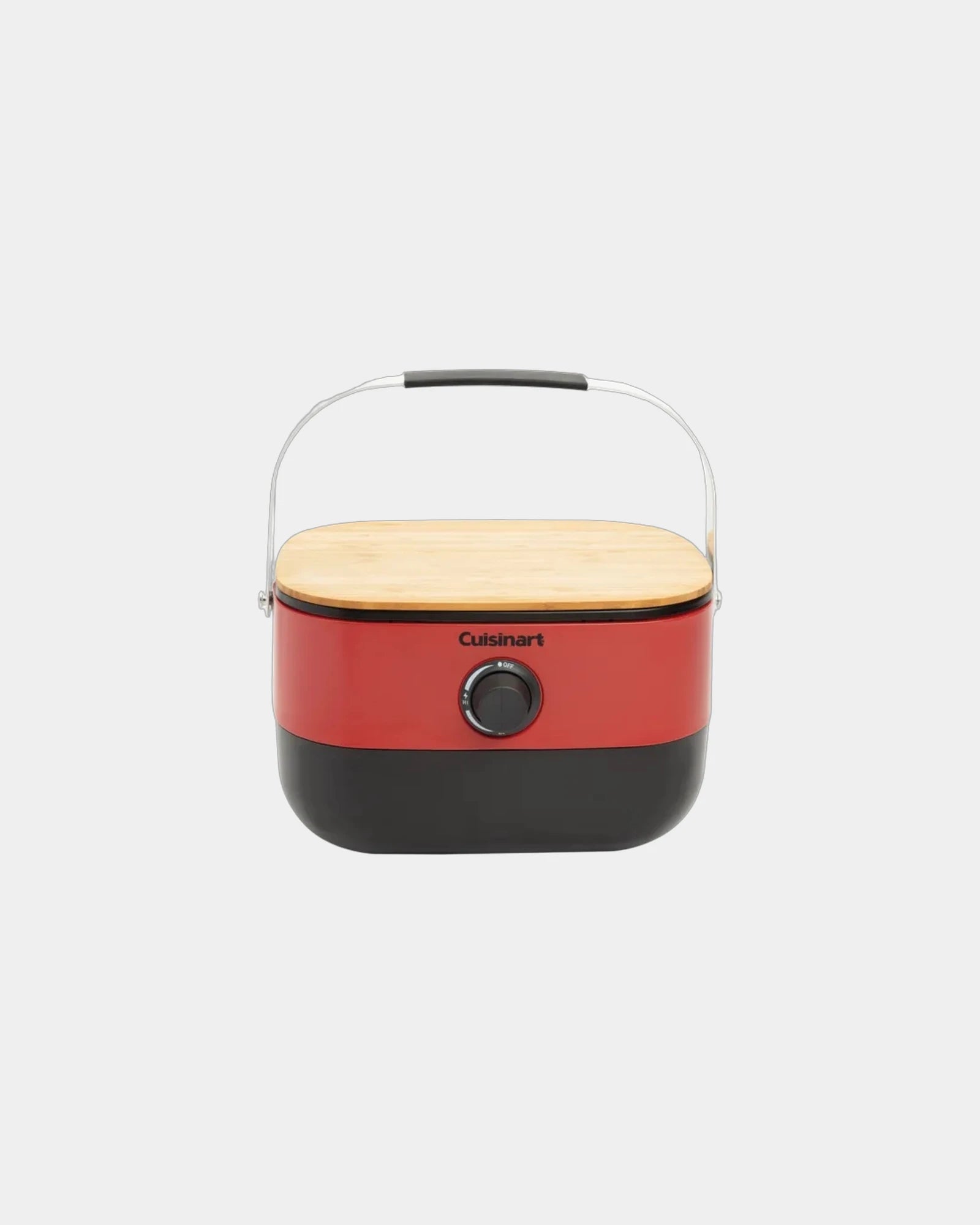 Promotional portable gas grill with cast iron grates - Red