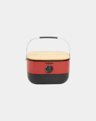 Promotional portable gas grill with cast iron grates - Red
