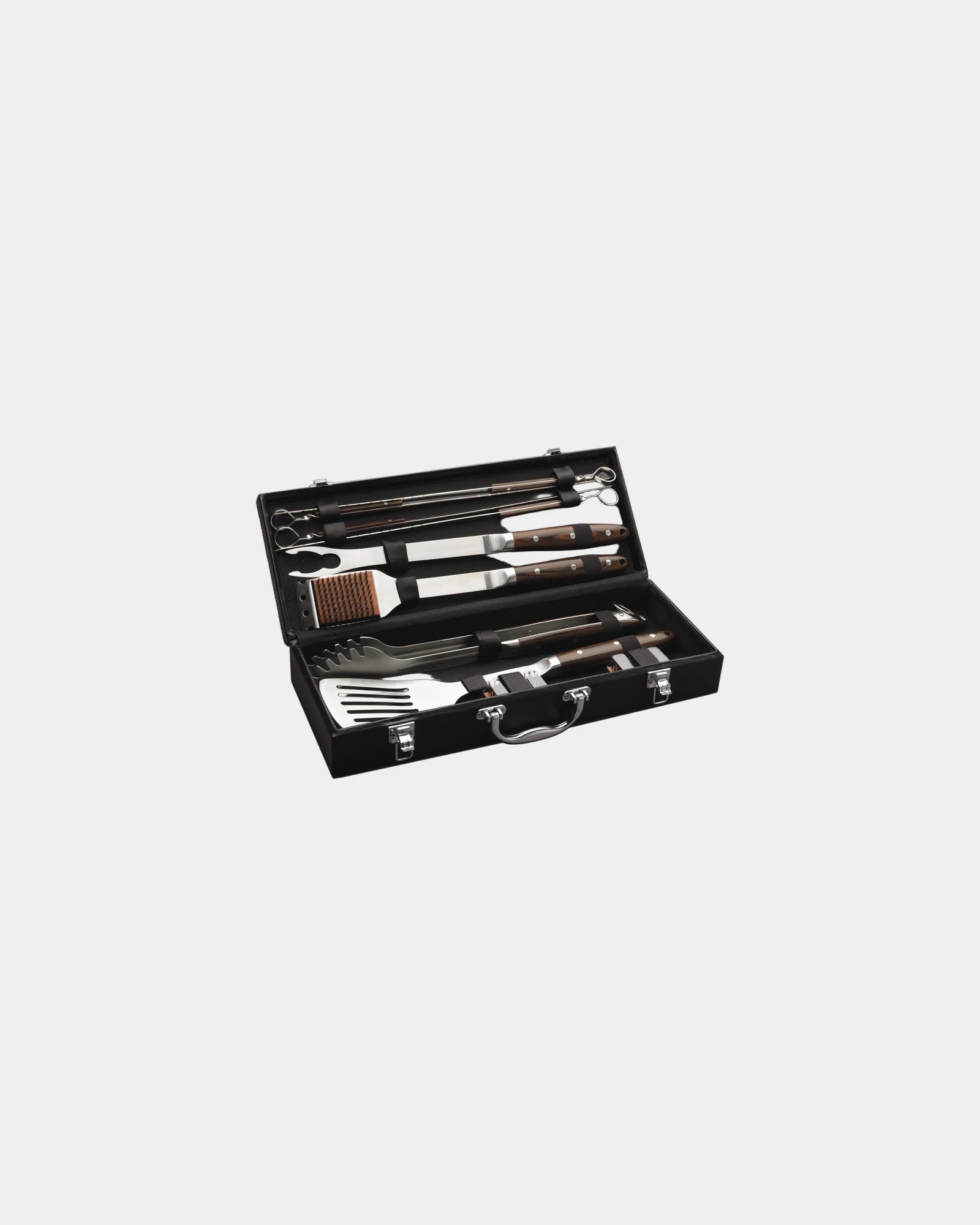 Custom 36-piece stainless steel BBQ tool set - Black