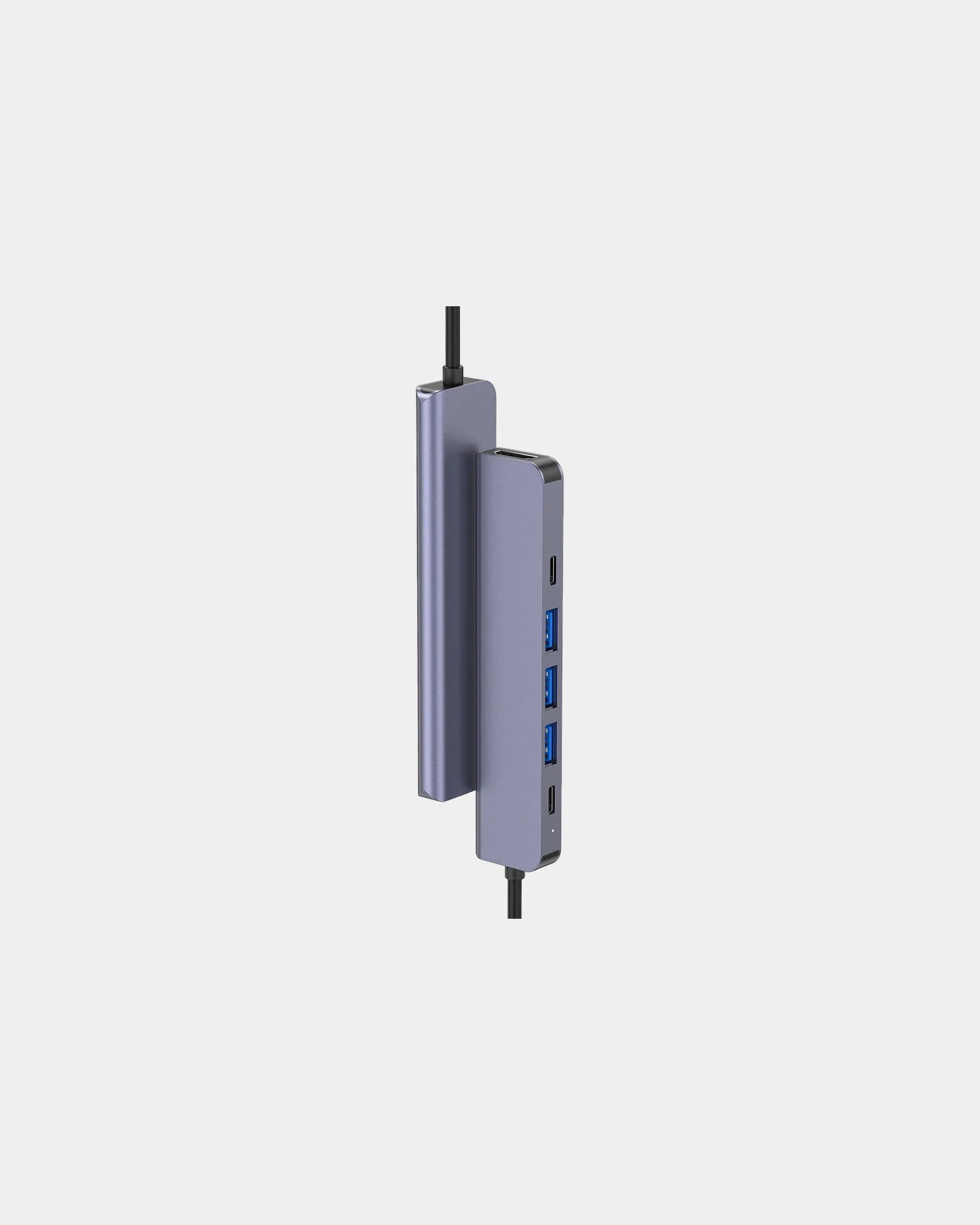 Custom aluminum USB-C 6-in-1 multiport hub 100W PD - 3