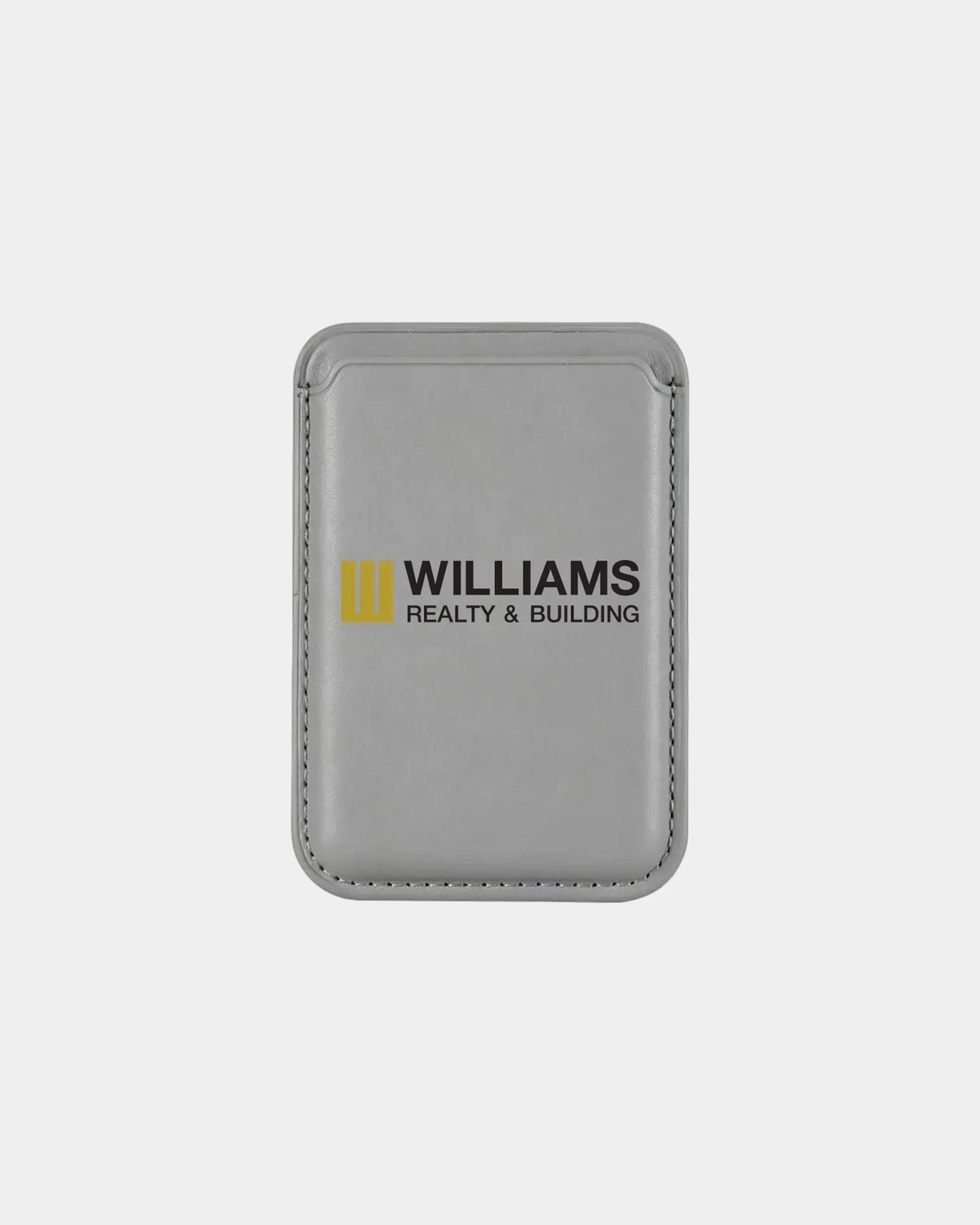 Custom PU leather magnetic phone wallet card holder - Silver
