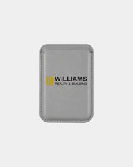 Custom PU leather magnetic phone wallet card holder - Silver
