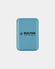 Custom PU leather magnetic phone wallet card holder - Light Blue
