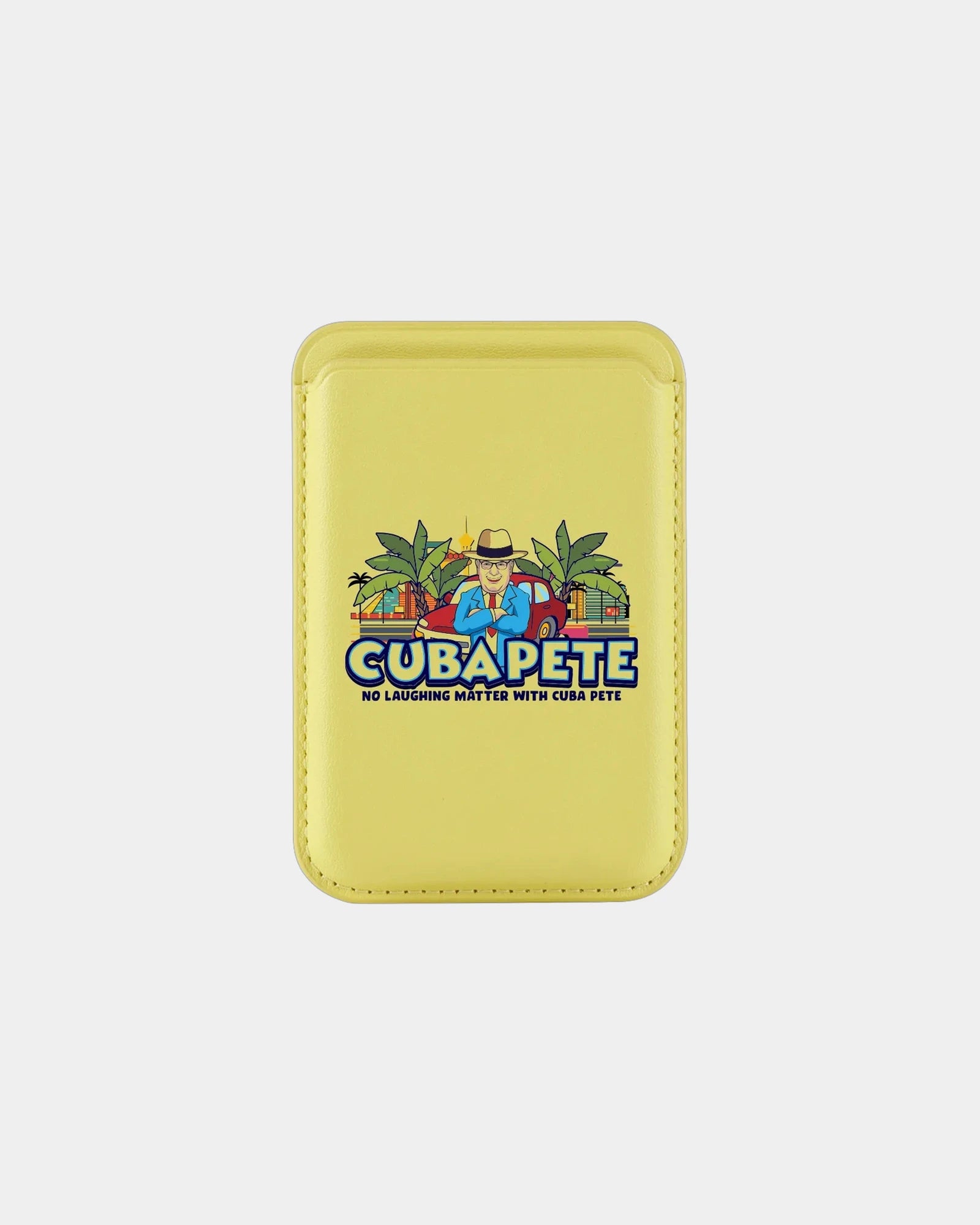Custom PU leather magnetic phone wallet card holder - Yellow
