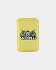 Custom PU leather magnetic phone wallet card holder - Yellow