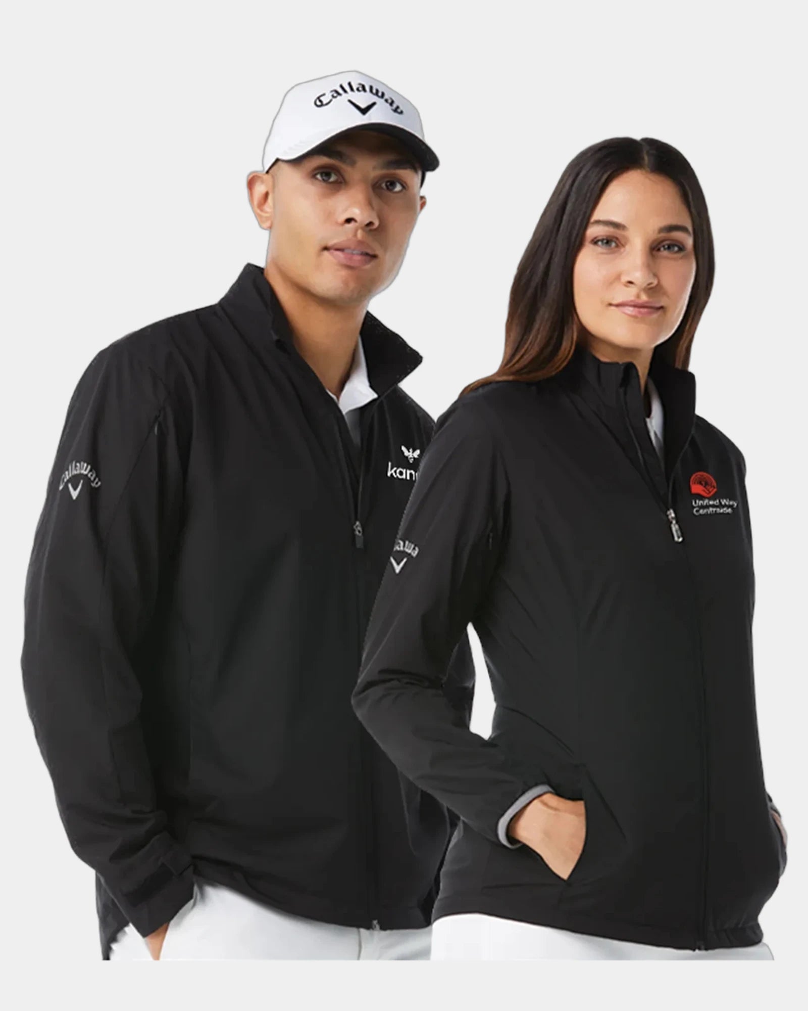 Custom wind-resistant Callaway men's full-zip jacket - Black