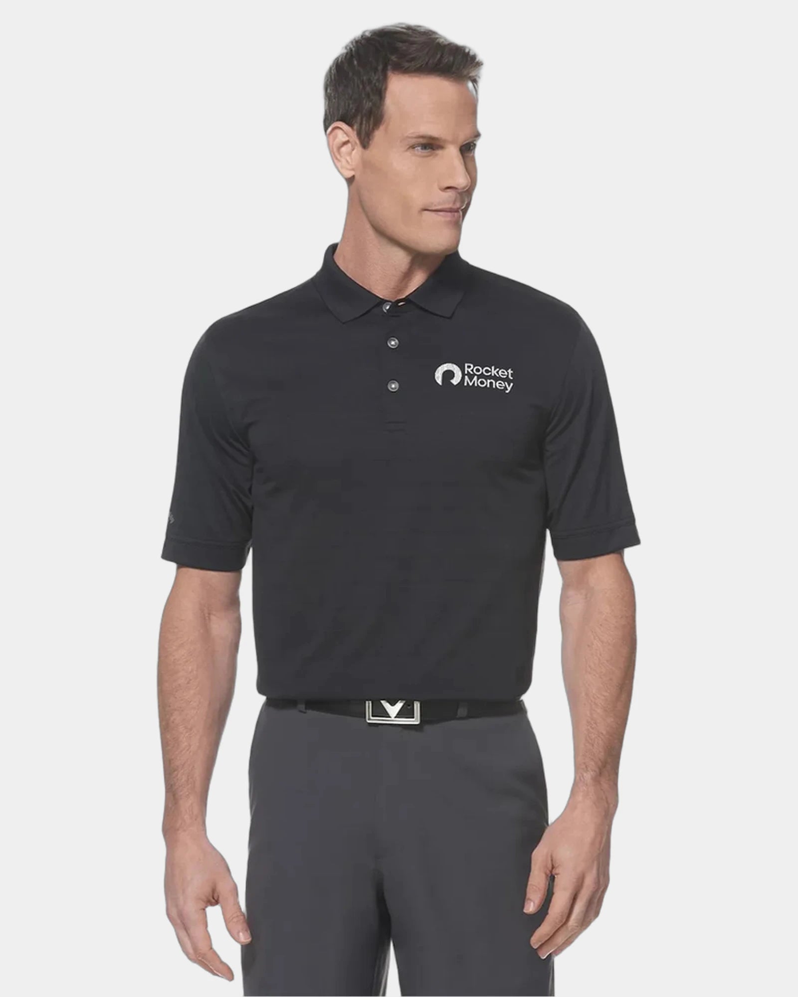 Custom moisture-wicking Callaway Vent men's golf polo - Black