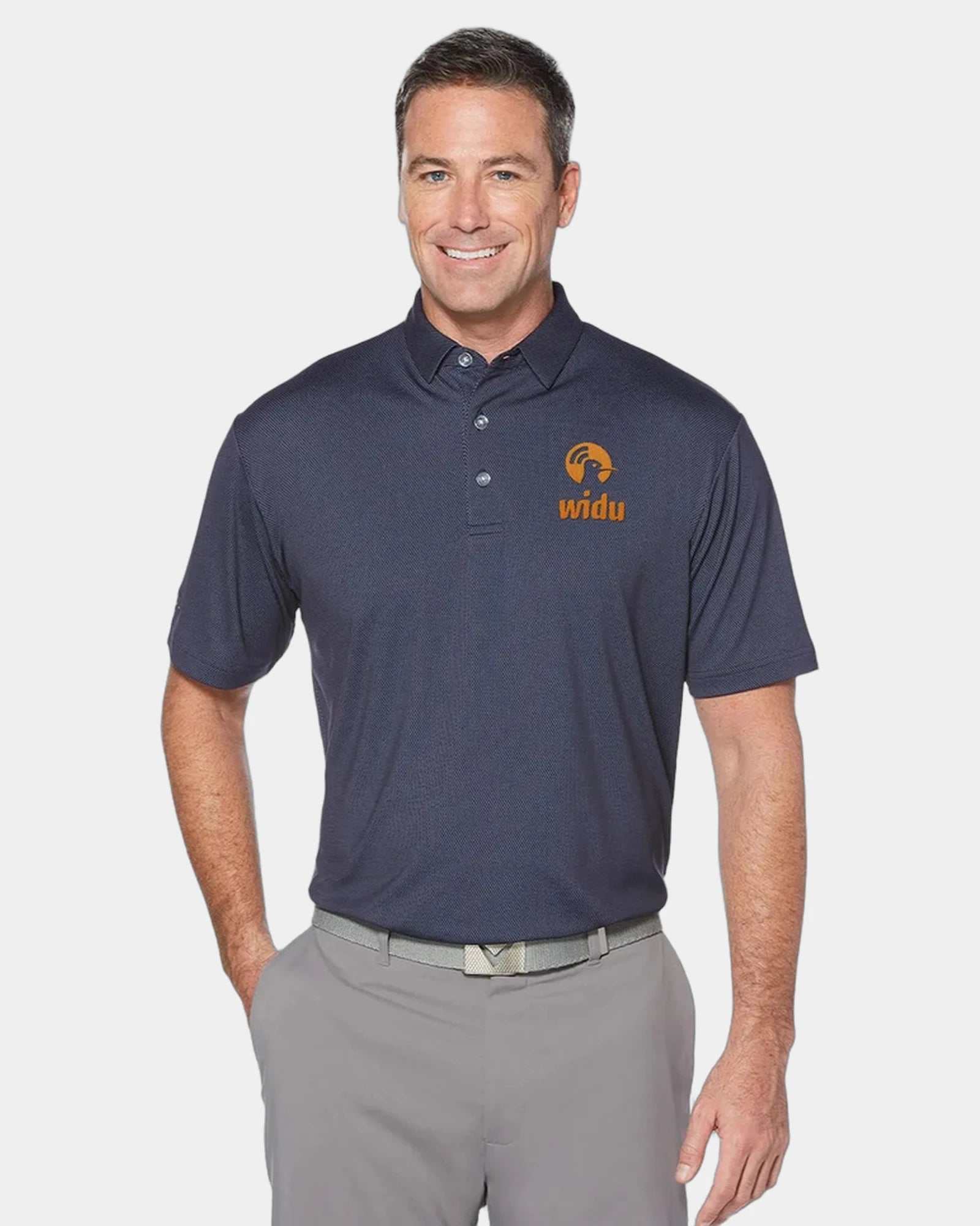 Custom UPF 50+ Callaway Birdseye cooling golf polo - Peacoat