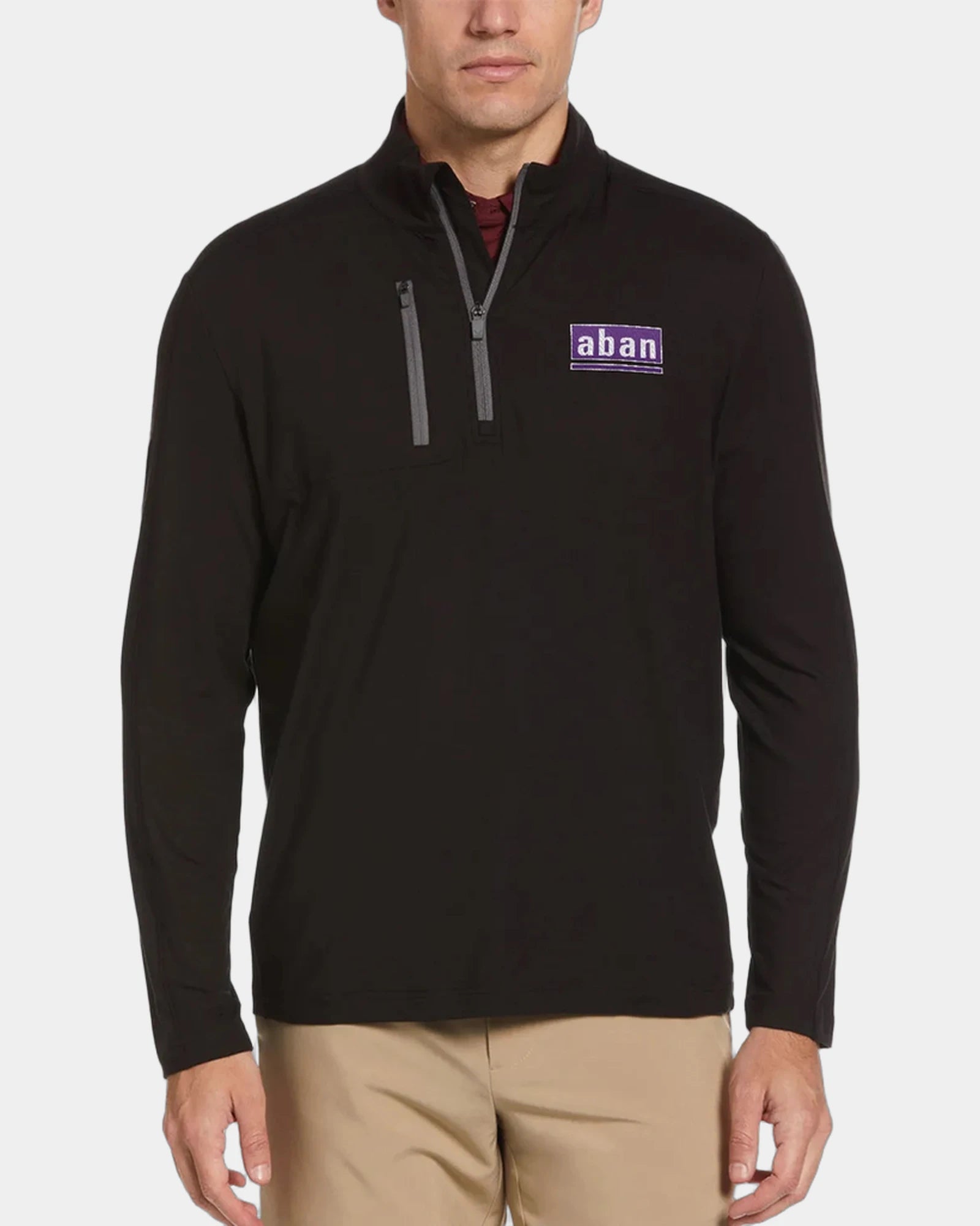Custom wind-resistant Callaway men's quarter-zip pullover - Black