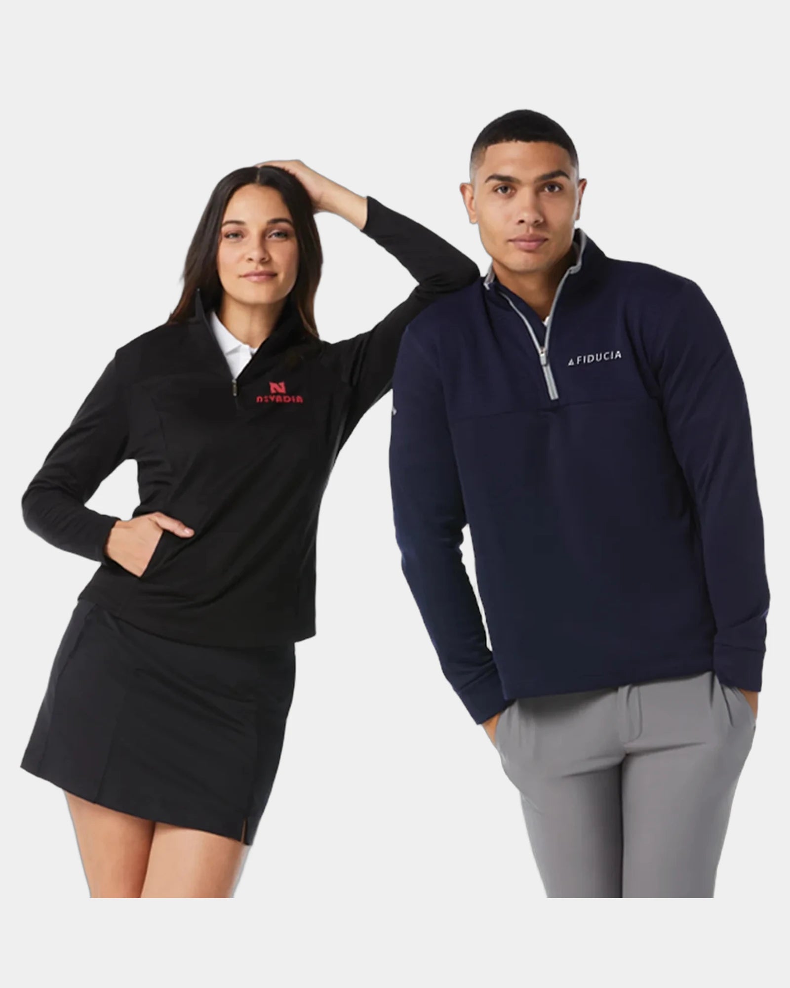 Custom fleece pullover Callaway Ottoman quarter-zip - Black