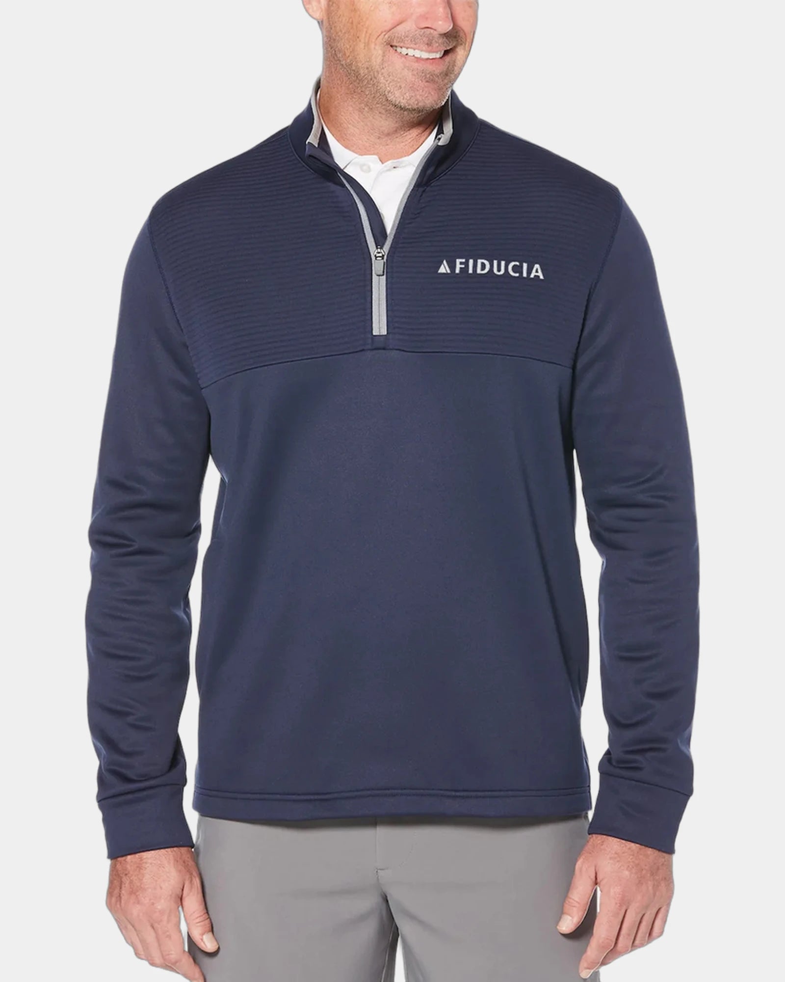 Custom fleece pullover Callaway Ottoman quarter-zip - Coastal Fjord