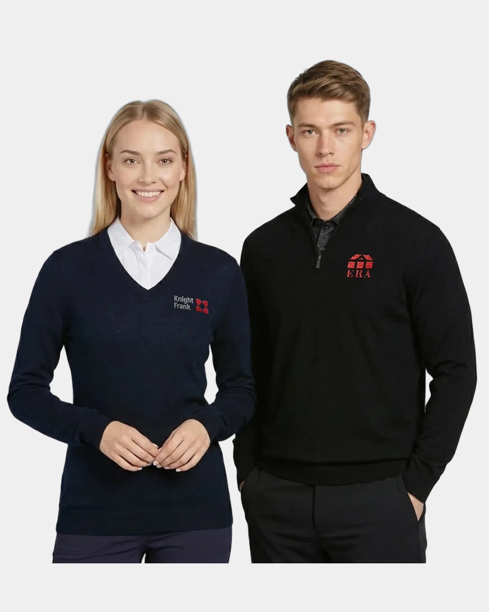 Custom merino blend Callaway men's thermal 1/4 zip sweater - Black