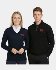 Custom merino blend Callaway men's thermal 1/4 zip sweater - Black