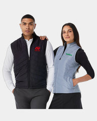 Custom women's wind-resistant quilted puffer vest Callaway - Black