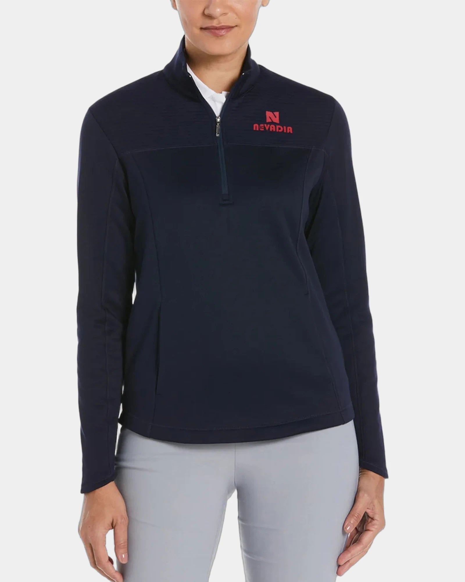 Custom fleece Callaway Ottoman womens quarter-zip pullover - Coastal Fjord