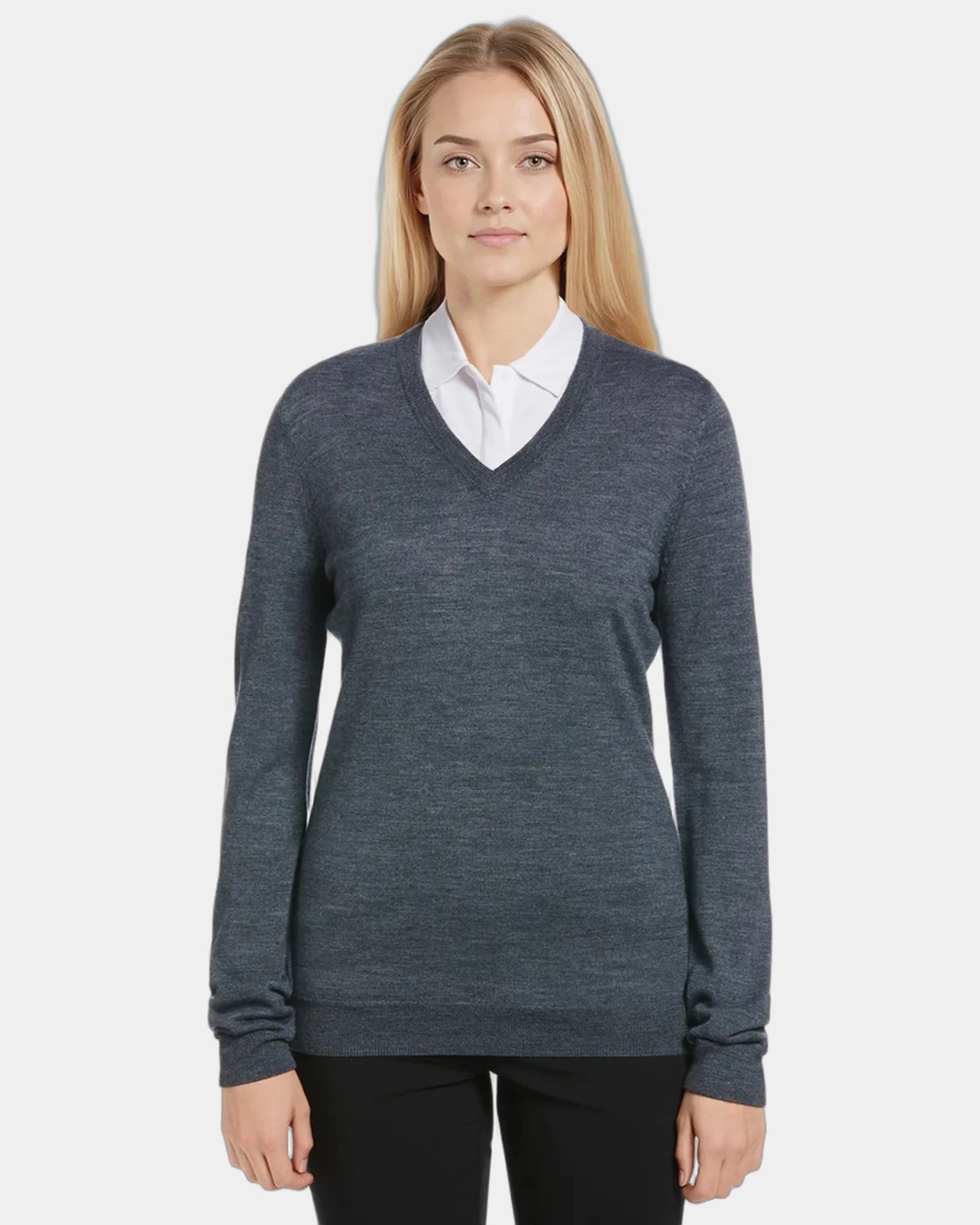 Custom merino blend Callaway women's thermal sweater - Gray