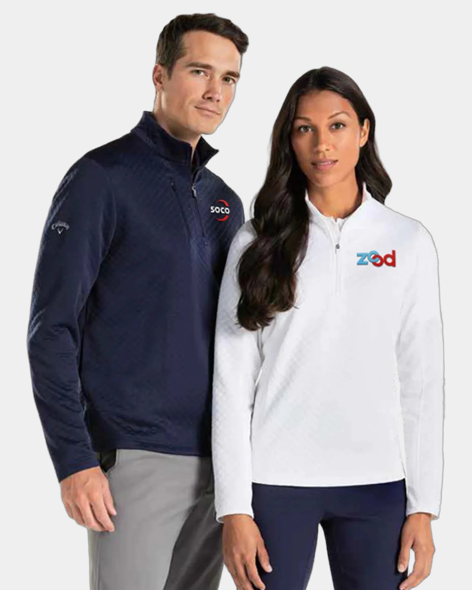 Custom quilted fleece Callaway women's 1/4-zip pullover - Black