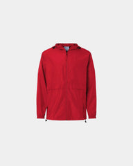 Custom wind-resistant full-zip anorak jacket - Scarlet