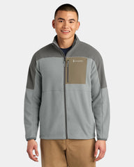 Custom recycled fleece full-zip jacket for teams - Cinder/ Smoke
