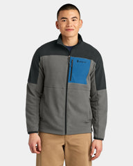 Custom recycled fleece full-zip jacket for teams - Black/ Cinder