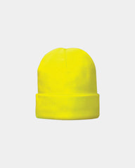 Custom fleece-lined knit cap for companies and teams - Neon Yellow