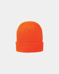 Custom fleece-lined knit cap for companies and teams - Athletic Orange